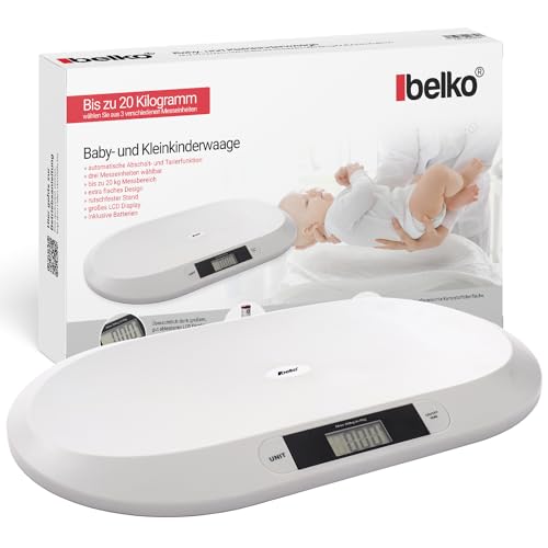 Belko® Babywaage flach digital bis 20kg Baby Waage Stillwaage Tierwaage Kinderwaage Säuglingswaage