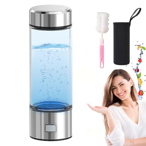 Lifewater Hydrogen Wasserflasche, Lifewater Wasserstoff Flasche, 3000 Ppb Life Water Filter, Hydrogen Glass Water Bottle Generator, Improve Water In 3 Min For Home Office, Travel
