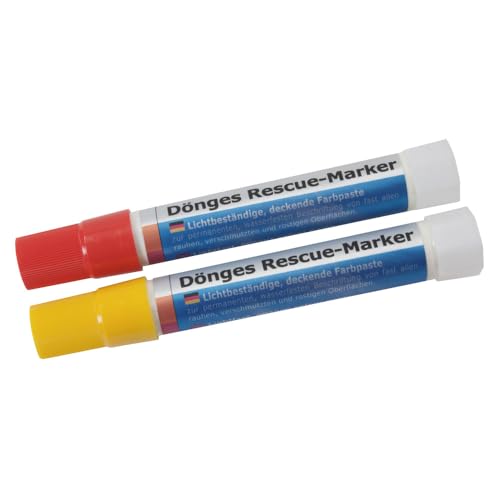 Dönges Rescue-Marker, gelb & rot als Set (Rescuemarker Markierstift Kennzeichnungsstift Industrie-Painter Industriemarker Pastenmarker)