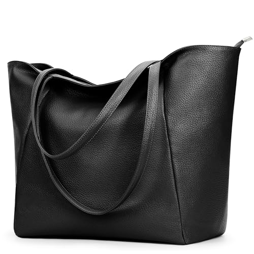 KALIDI Handtasche Damen Shopper Tasche Tote Bag PU Leder Große Schultertasche mit Reißverschluss für Arbeit,Einkauf，Schule