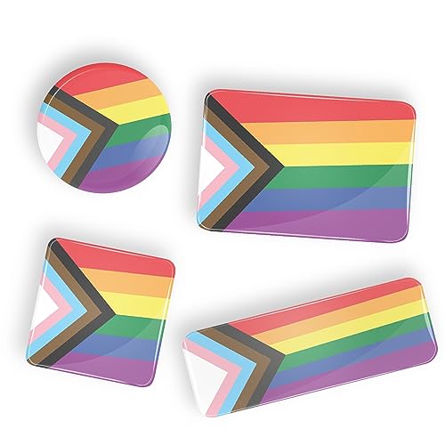 LGBT Fortschritt Progress Stolz-Flagge Pin-Abzeichen-Schaltfläche - Pin zurück oder Magnet, LGBTQ+ LGBTQI LGBTQIA inclusive pride