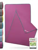 NirvanaShape Yoga Handtuch rutschfest | Hot Yoga Towel mit Antirutsch-Noppen | hygienische Yogatuch-Auflage für Yogamatte [ 185 x 63 cm ]