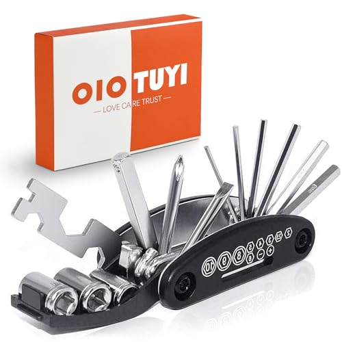 OioTuyi 16-in-1 Fahrrad Multitool Set, Minitool für Unterwegs, Fahrradwerkzeug Multifunktionswerkzeug, Bike Tool Kit