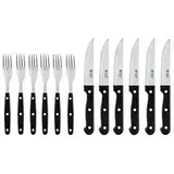 Russell Hobbs RH000431EU 12-teiliges steakmesser set mit gabel, steakbesteck set 6 personen, Edelstahl, 6 Traditionelle Steakmesser, 6 Steakgabeln, messer und gabel, Pizzabesteck