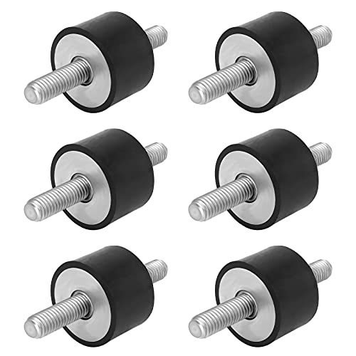 Boisbresil 6 Stück M8 Gummipuffer Anti-Vibration Stoßdämpfer Gummilager mit Schrauben Silentblock Schwingungsdämpfer Gummi Isolator Halterungen für Benzinmotoren Wasserpumpen Bootsspulen