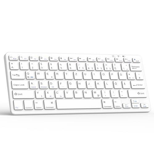 TQQ Bluetooth Tastatur, iPad Tastatur, Deutsches Layout QWERTZ, Mini Wireless Keyboard für iPad 10 Generation/iPad Pro/iPad Air/iPad Mini/iPad 10.2"/iPad 9.7 "/Samsung Tablet/Android und Window