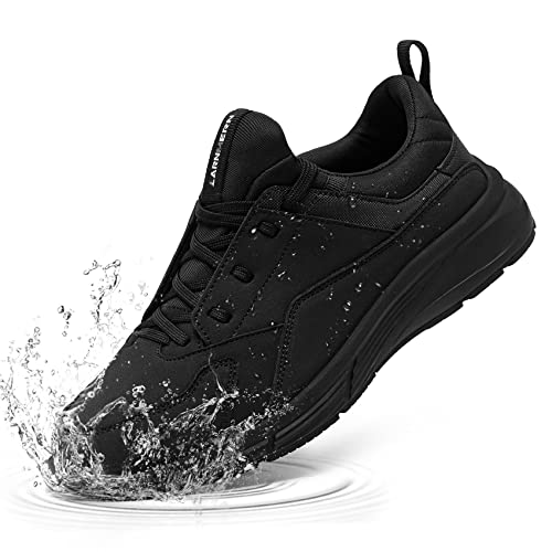 LARNMERN Kochschuhe Herren rutschfeste Küchen Arbeitsschuhe Wasserfeste Koch Schuhe Männer Laufsohle Non-Slip OHNE-Stahlkappe,Schwarz,40