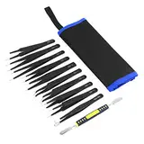 Ainiv Pinzette Sets, 11 Stück Präzisions Antistatisch Edelstahl Pinzette Werkzeug, Pinzette Set für Computer Elektronische Reparaturen Schmuck Präzisionsarbeit Laborarbeit Schönheit und Haarentfernung