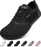 LENUVER Barfußschuhe Damen Sommer Barfussschuhe Herren Traillaufschuhe Atmungsaktiv Straßenlaufschuhe Leichte Fitnessschuhe Schnell Trocknend Sneaker (Schwarz, 39EU)