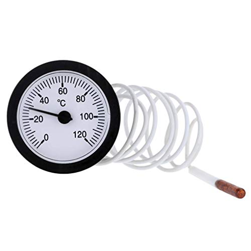 52mm Dial Thermometer Kapillar-Temperaturanzeige mit 1,5m Sensor 0-120 Grad Celsius für Mess Wasser flüssig