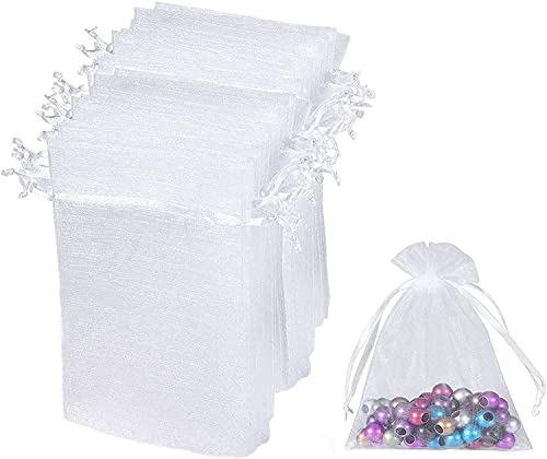 DAIRF Organzasäckchen 50 pcs Gift Bags ,Schmuckbeutel Kordelzug ,Organza Bag, Geschenkbeutel Klein zum Befüllen Für Festival süßigkeiten Party Und Hochzeit Beutel Lavender Bags(7x9)