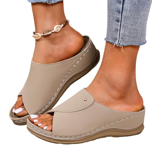 vivastep sandalen bergexperten, Vivastep Sandalen Damen - Ergonomische Rutschfeste Orthopädische Sandaletten Pantoletten Platform Bequem Keilsandalen Sommer Hausschuhe Sommerschuhe