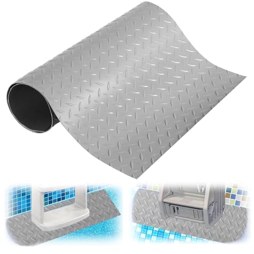 Schwimmbadleitermatte Poolleitermatte Leiterunterlage Pool Schutzmatte mit Rutschfester Textur Schwimmbadleiter Pad Für Schritte Treppen 90 x 40 cm