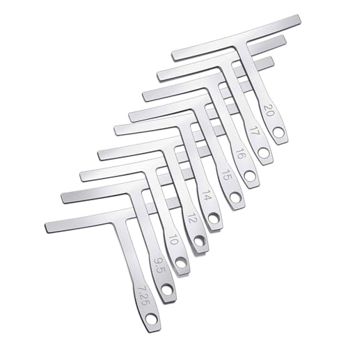 Radiuslehre, Radius Gauge, Gitarrenradius Messgerät, Gitarren Radius Messgerät, Understring Radius Gauge, Radius Lineal Gauge, Bass Bridge Griffbrett Sattel, Radius Saiten Messgerät, 9 Stück