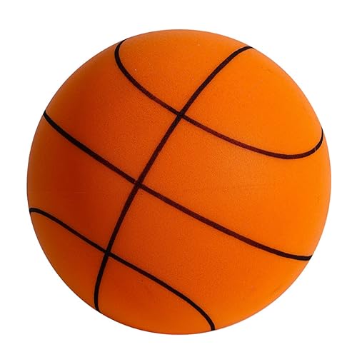 Fiorky 18/21/24 cm Indoor-Trainingsball, Größe 3/5/7, leises Basketball-Dribbling-Training, Basketball-Hüpfen, for Kindergeburtstagsgeschenke (Orange 24 cm)