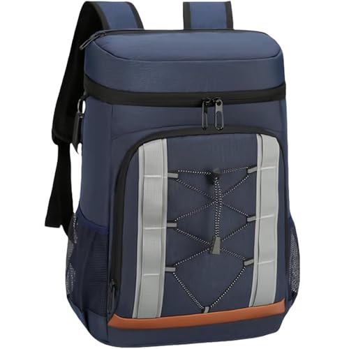 LANHUIYY Kühlrucksack 30L Kühltasche Rucksack Thermo Rucksack Picknickrucksäcke Kühltasche Groß Isoliert Cooler Bag Männer Frauen für Picknick/BBQs/Camping/Ausflügen/Einkaufen (blau, 30L)