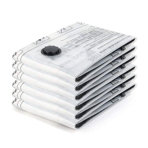 GRIFEMA 6 Stück Vakuumbeutel 70x50 cm – Platzsparend für Bettwäsche, Bettdecken, Decken und Reisen, Wiederverwendbar Vakuumbeutel für Kleidung, GH83-5