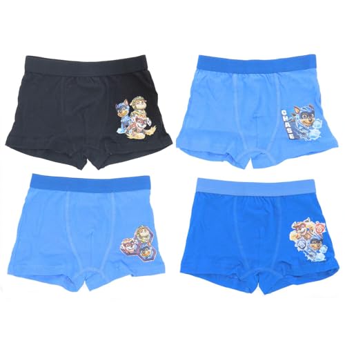 The Cookie Company Group B.V Jungen Boxershorts Multipack 4er Boxer Shorts Unterhosen mit unterschiedlichen Motiven Underwears Kinder Unterhose (DE/NL/SE/PL, Numerisch, 98, 104, Regular, 4, Blau)