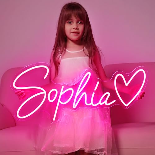 MRSSEASY Neon Schild Personalisiert - Personalisierte Led Leuchtschilder Neon Sign, Leuchtschild Neon Schriftzug Wand Deko, Led Namensschild für Verlobung Party Gaming Deko