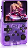 Handheld Game Consoles Portable Retro Games Console Upgraded Version, 3.5In IPS Screen Video Player 64g 15,000+ Games Retro Handheld Game Console, with Open Source Linux System(Purple)