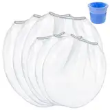 Alethron 6 Pack Farbsiebbeutel mit 3 STK 5 Gallonen ＆ 3 STK 1 Gallonen Farbsiebnetz Weiß Feine Paint Strainer Bag Lacksieb Lackfilter Elastische Öffnung für die Filtration von Flüssigkeiten