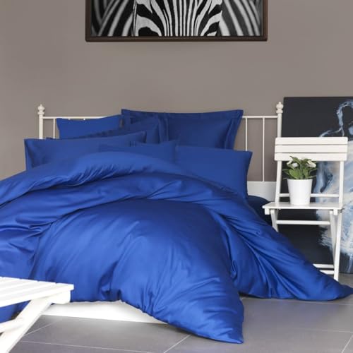 Luxusbetten24 Premium Satin Bettwäsche Dunkelblau 135x200