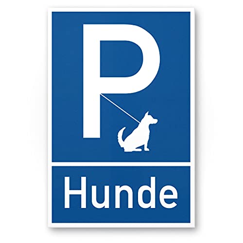 Komma Security Hunde Parkplatz - Hunde draußen bleiben Hunde Schild Hinweisschild Türschild Verbotsschild - Hundeverbot Verbot Hunde - Restaurants Läden Geschäfte Büros