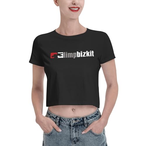 Limp Rap Rock Bizkit Band Leak Navel T-Shirt für Frauen Print Grafik Tops Vintage Hip Hop T-Shirt Musikliebhaber Geschenk T-Shirt Konzert T-Shirt Medium