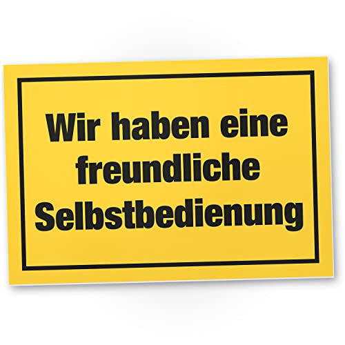 DankeDir! Selbstbedienung - 30 x 20 cm Schild - Gaststätten Deko Kneipen Geschenk Gastronomie - Wanddeko Bar Dekoration lustiger Spruch Türschild Restaurant Deko Spruchschild