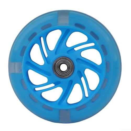 Premium LED blinkend für Scooter-Räder, 120 mm Durchmesser, ABED 7 Kugellager, blau, für Pink, Grün, Schwarz (Blau)