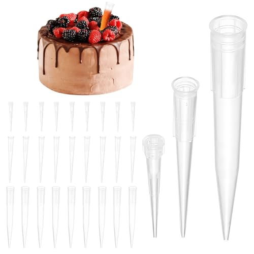 200 STK Blumenröhrchen für Torten Dekorieren, 3/5/7cm Kunststoff Reagenzgläser für Blumen Kuchen Dekorieren, Torten Pipettenspitzen, Blumen Röhrchen Blumenröhrchen für Labor Torte Floristik Zubehör