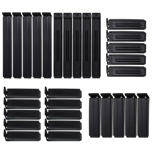 30 Stück Verschlussclips, 6/11 cm Clips für Tüten Schwarz Verschlussklammern Küche Dichtungsclip Beutelclips Wiederverwendbar Tütenclips für Verpackung Süßigkeiten Snacks