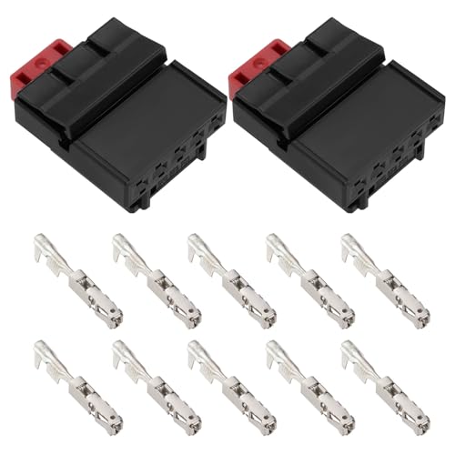 VGOL 2 Sets Rücklicht Kabelbaum Stecker Buchse 5 Pin Stecker mit Klemmen 5K0972705 Kompatibel mit Volkswagen Kompatibel mit Audi