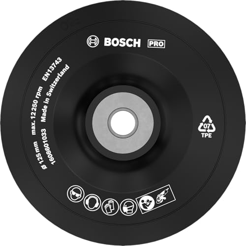 Bosch 1x PRO Backing Pad für kleine Winkelschleifer, M14, weich (Ø 125 mm, Professional Zubehör Kleiner Winkelschleifer)