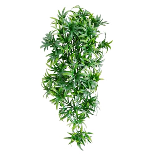 Kunstpflanze Cannabis/Hanf - Hängepflanze für Terrarien als Versteck für Ihr Terrarium - The Wind Claw Leaves Vine 30-60 cm (Medium 40 cm)