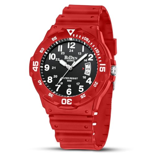 HANPOSH Herren Uhr Uhren Herren Männer Analog Quarzuhr 30M wasserdichte Armbanduhren mit Datum Casual Designer Uhr für Männer Silikon Armband