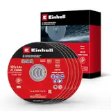 Original Einhell 5-tlg. Dünntrennscheiben-Set für Metall, Ø 125 mm (1 mm Stärke, MPA-zertifiziert, hohe Lebensdauer, präzise, gratarme Schnitte, für Winkelschleifer)