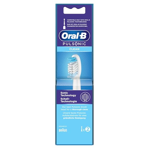 Oral-B Pulsonic Clean Aufsteckbürsten für Schallzahnbürsten, Zahnbürstenaufsatz für Oral-B Schallzahnbürste ,2 Stück (1 er Pack)