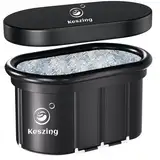 Keszing Ovales Eisbad (100 cm Lang), Faltbare Badewanne Erwachsene, Eisfass Eisbaden Eistonne Kältetherapie für Sportler Athleten, Cold Plunge für Zuhause (schwarz)