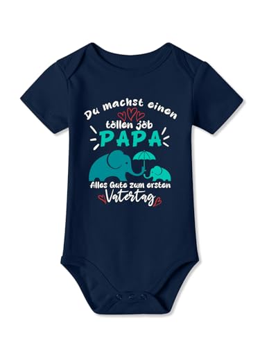 BesserBay Baby Unisex Strampler Kurzarm Erster Vatertag Einen Tollen Job Navy Vatertagsgeschenk Body 0-3 Monate