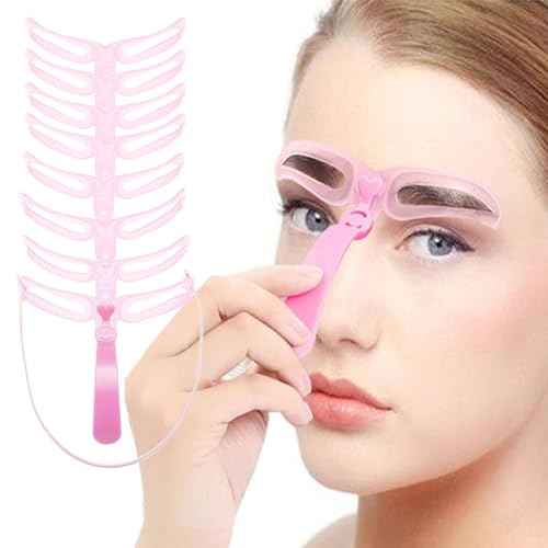 8 Stück Augenbrauen Schablone für Anfänger, Augenbraunformen, Augenbrauen Stempel Schablone, Wiederverwendbar Eyebrow Stencil, Augenbrauen Lineal Schablone für Frauen Mädchen Makeup Werkzeug