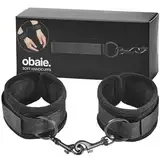 Obaie Weiche Manschetten - Handschellen aus Polyester und Metall - BDSMS Toys für Anfänger - Handschellen Sex Bett - Handfesseln Erotische für Paare - BDSM Handschellen für Bondage - Schwarz