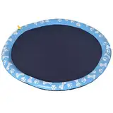 PawHut 150 cm Splash Sprinkler Pad für Hunde Spritz Wasserspiel Matte Wassersprinkler Anti-Rutsch Outdoor Kunststoff Blau