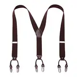 KANGDAI Hosenträger für Herren Breit Y Style 3.5 CM Mit Sehr 6 Starke Metall Clip Durable Elastic Verstellbare Hosenträger Geschenkbox für Herren und Damen
