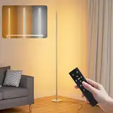 Stehlampe Wohnzimmer Dimmbar, 146cm Standleuchte mit Fernbedienung, Ecklampe Stehleuchte mit Stufenlose 2700K-6500K Farbtemperaturen & Helligkeit, moderne Standleuchte für Spielzimmer, Büro, Lesesaal