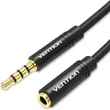 VENTION-Kopfhörer-Verlängerungskabel,3,5-mm-Audio-Verlängerungskabel,Stereo-Audio-Kabel,4 Polig TRRS 3.5mm Stereo-Verlängerungskabel,Stützmikrofon vergoldetes Nylon-Geflechtkabel für Headset/TV/Laptop