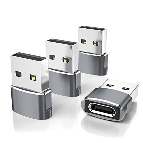 Elebase USB C auf USB Adapter 4 Pack,Typ C Buchse zu A Stecker Ladekabel für iPhone 15 14 13 12 Pro Max,Samsung Galaxy Z Fold Flip 5 4 3,S24 S23 S22 S21 S20 S10,iPad 10 11 Air 4 5 Mini 6,iWatch 9,8,7