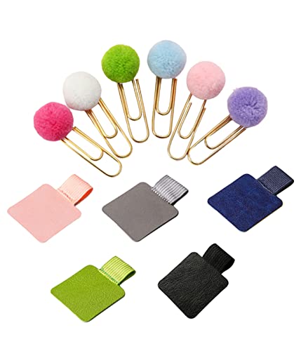 5 Stück Stiftschlaufe Selbstklebend, mit 6 Büroklammern,Elastischer Stifthalter aus Leder, Stiftschlaufe Pen Holder mit Elastische Schlaufe Selbstklebend Stiftschlaufe für Notebook, Planer, Kalender