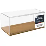 HMF 46874 Acryl Vitrine / Schaukasten mit Holzsockel für Modellautos | 34 x 16 x 14 cm | Transparent