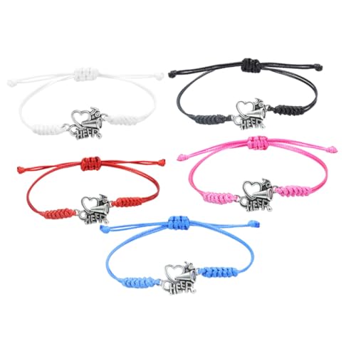 BESPORTBLE 5st Cheerleader-armbänder Lametta Girlande Für Weihnachten Armband Mit Jubelmotiv Cheerleading-Pompons Cheerleader-Pompons Jubelarmband Für Jungen Gewebte Souvenirs Seil